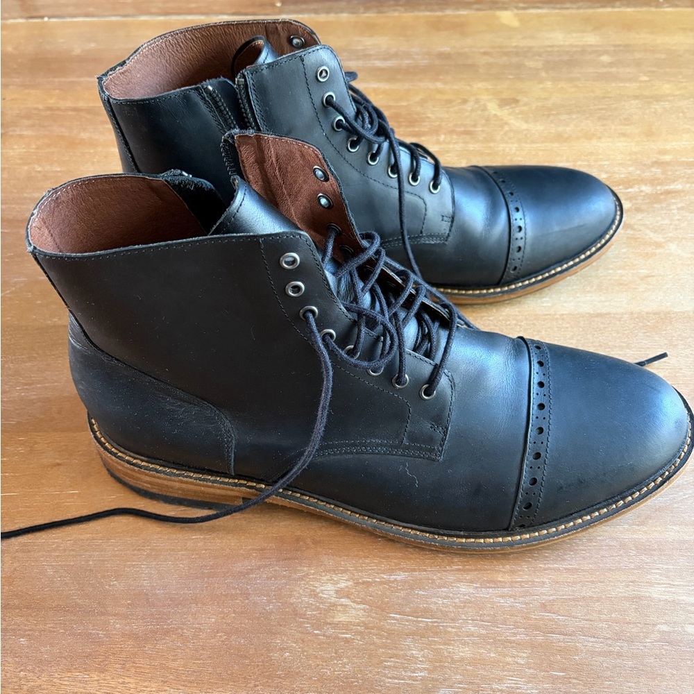 Warfield & Grand Black Leather Men's Boots - Picture 4 of 8